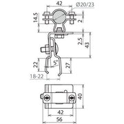 DEHN - Dachleitungshalter für Blitzschutz Dachleitungshalter DLH KF ZS 20 23 V2A für HVI-light-Ltg