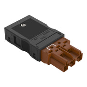 WAGO - Steckverbinder für steckbare Gebäudeinstallation Brückungsstecker 770-1373/146-000 3-polig,braun − 25 Stück