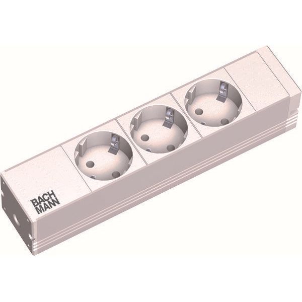 Bachmann - Mehrfachsteckdose 10Zoll Steckdosenleiste 3f 333.417 Schutzk., alu