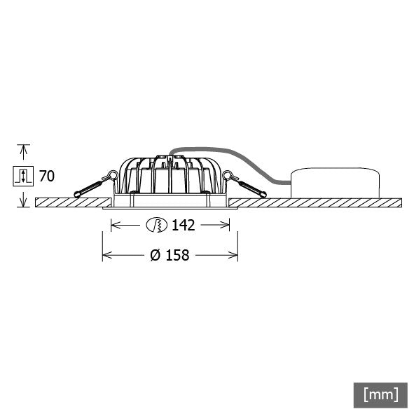 LTS Licht&Leuchten - Downlight/Strahler/Flutlicht LED-Einbau-Downlight VTFS-R 101.827 SW 2700K schwarz