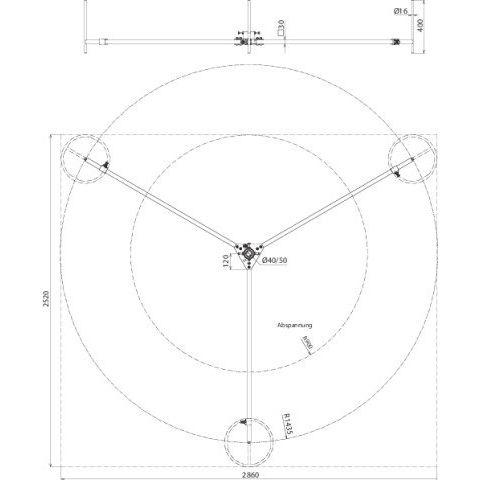 DEHN - Sockel für Fangeinrichtung Blitzschutz Dreibeinstativ klappbar DBS KB D40 #105201 50 RA1435 STTZN