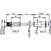 Telegärtner - Konfektionierte Leitung für steckbare Gebäudeinstallation STX M12x1-M12x1 VL 100017375 X-kod. Cat.6A(IEC)