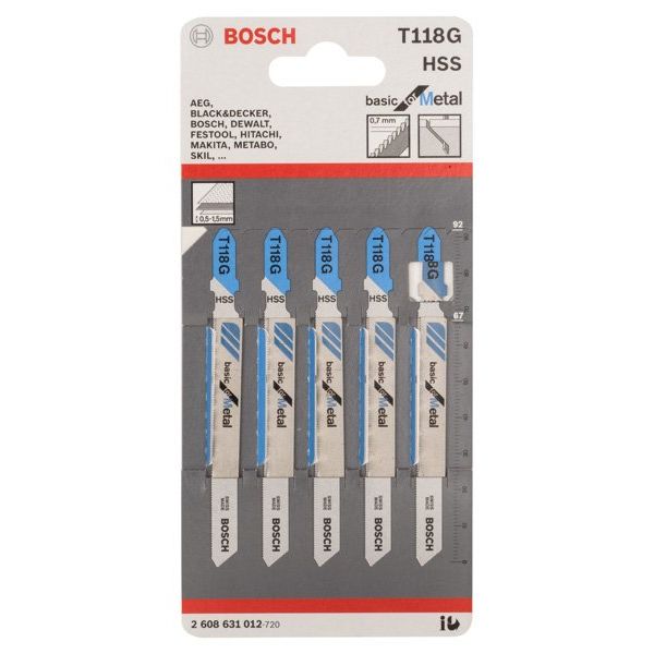 Bosch - Stichsägeblatt T 118 G 2608631012 Basic for Metal