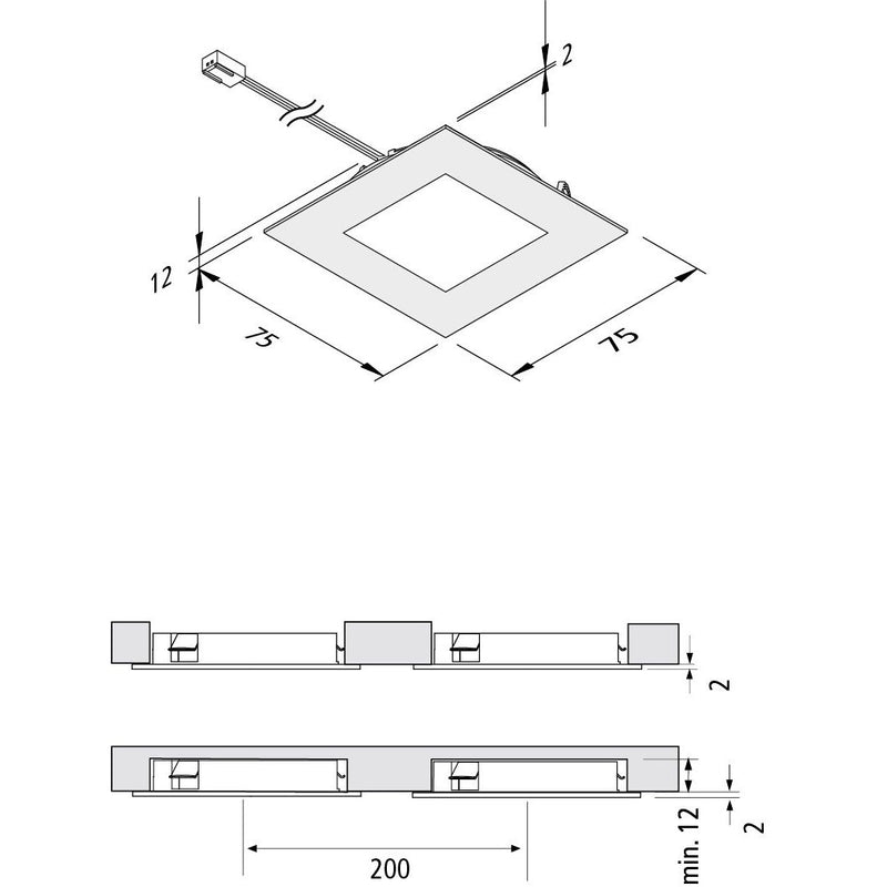 Hera - Downlight/Strahler/Flutlicht LED-Einbauleuchte 20203188002 edelstahloptik 3000K