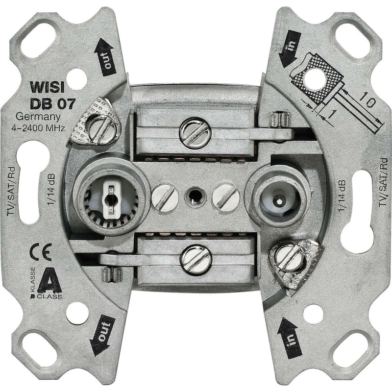 Wisi - Antennensteckdose Durchgangsdose, 14 dB DB07 5...2400 MHz  − 1 Stück