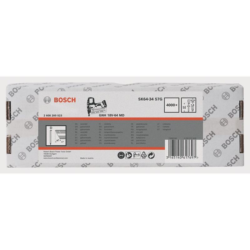 Bosch - Zubehör und Werkzeuge für Druckluft DA Senkkopf-Stift, SK64-34 2608200523 57G 1,8mm 57mm