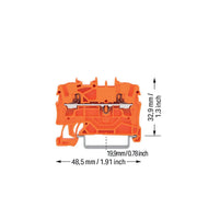 WAGO - Durchgangs-Reihenklemme 2L-Durchgangsklemme 2202-1202 2,5 qmm, or − 100 Stück