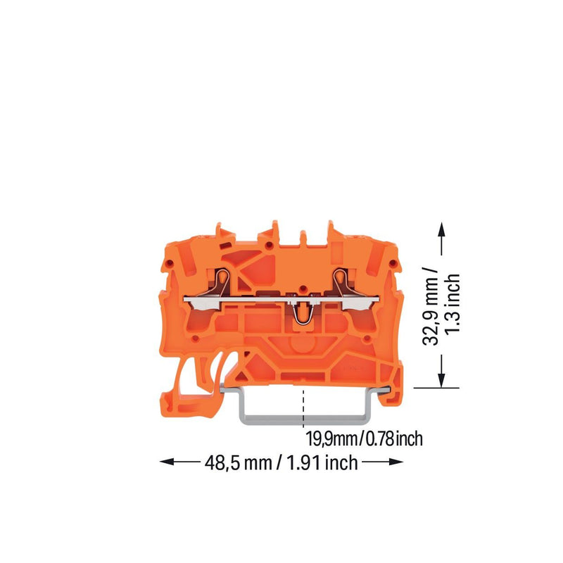 WAGO - Durchgangs-Reihenklemme 2L-Durchgangsklemme 2202-1202 2,5 qmm, or − 100 Stück