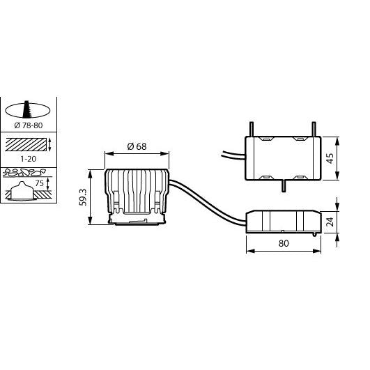 Philips Lighting - Lichttechnisches Zubehör/Ersatzteile für Leuchten LED-Einbaustrahler RS150Z MOD #54833699 830, dim. − 1 Stück