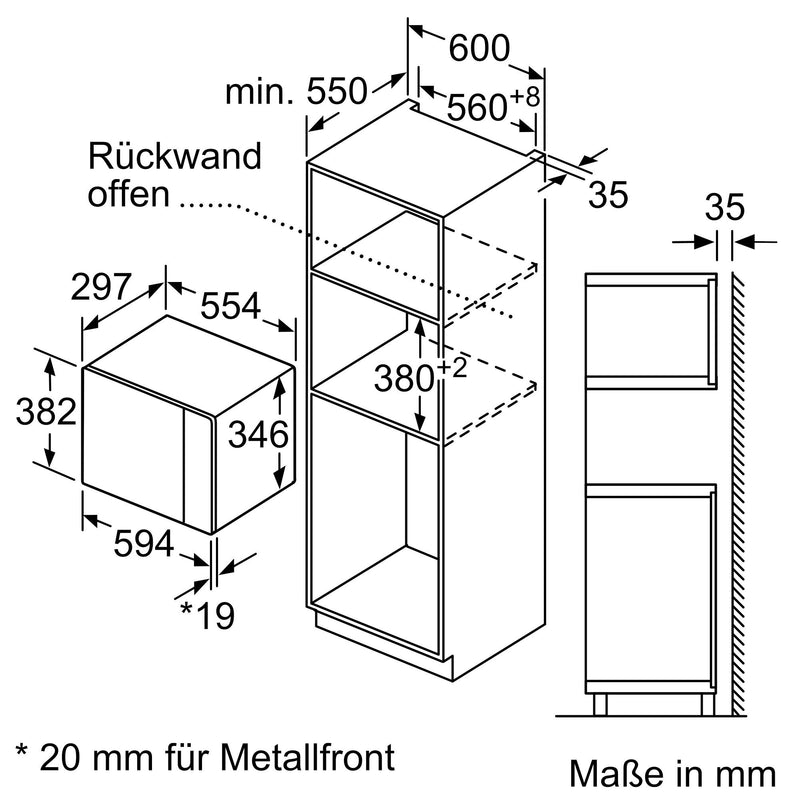 Bosch - Mikrowellengerät EB-Mikrowelle BFL524MB0 Serie6