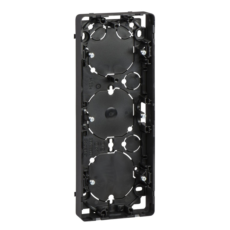 Elso - Aufputzgehäuse für Unterputzgerät Aufputzgehäuse 3-fach 35mm WDE003363 Exxact anthrazit