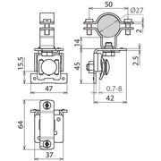 DEHN - Dachleitungshalter für Blitzschutz Dachleitungshalter DLHSFZS27V2A
