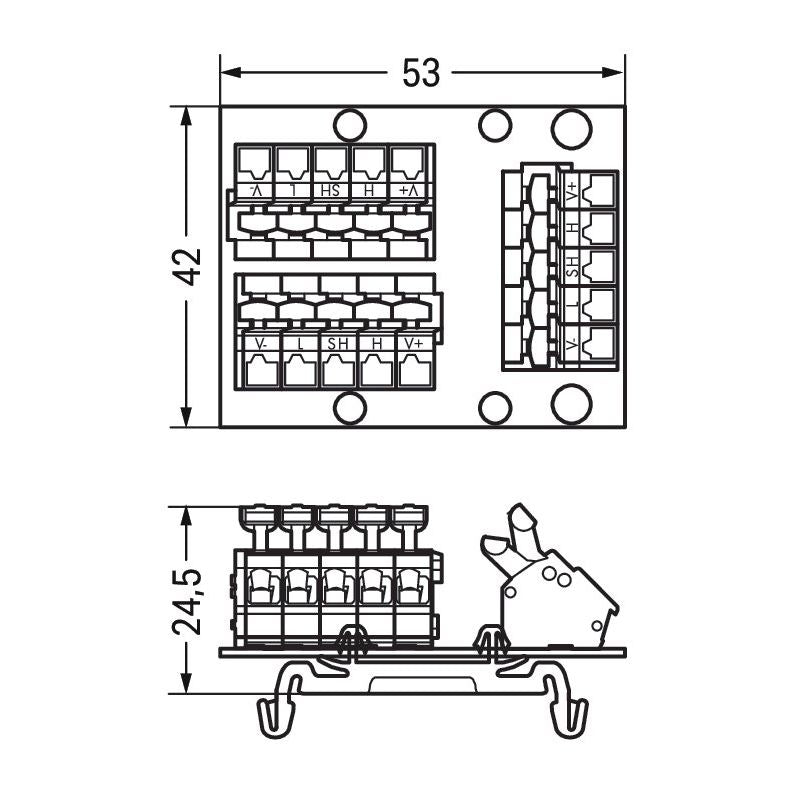 WAGO GmbH & Co. KG - Bussystem-Anschluss-/Abzweigklemme Abzweigeinheit 810-902/000-001