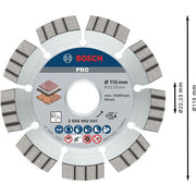 Bosch - Trenn-/Schleifscheibe Diamanttrennscheibe 2608602641 PRO Multi Material