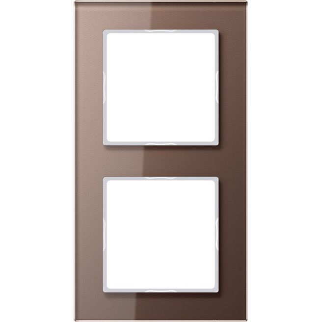 Jung - Abdeckrahmen Glasrahmen 2fach mokka AC 582 GL MO waage-/senkrecht