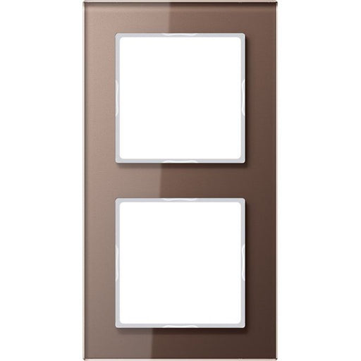 Jung - Abdeckrahmen Glasrahmen 2fach mokka AC 582 GL MO waage-/senkrecht − 1 Stück by Jung
