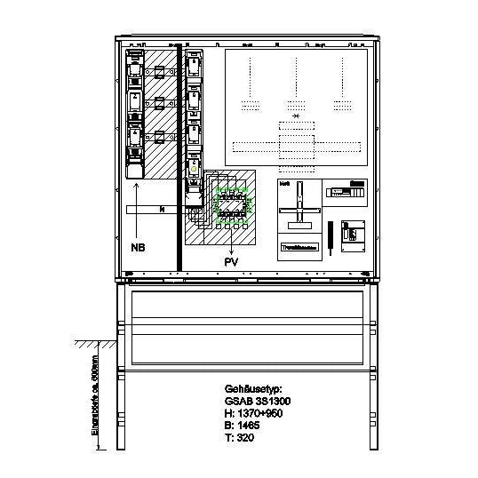 GSAB Elektrotechnik - Zähler-Komplettschrank Wandlermessung 01.W250.NH4-AR-01 Thüringen 250A