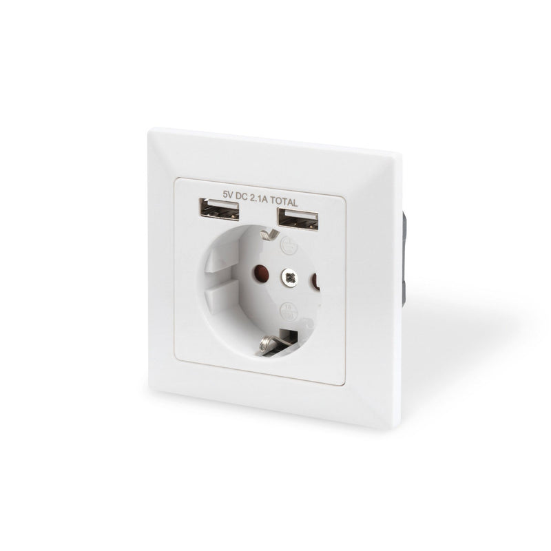 DIGITUS - USB-Spannungsversorgung Sicherheits-Steckdose DA-70613 2x USB