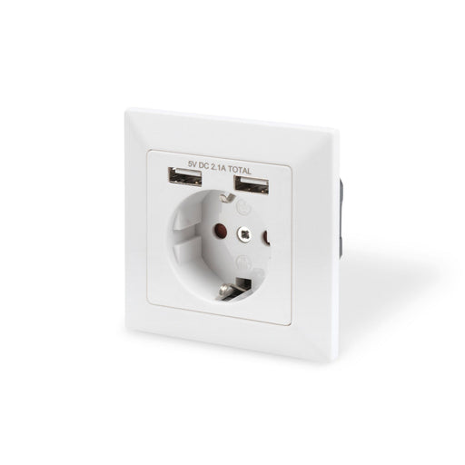 DIGITUS - USB-Spannungsversorgung Sicherheits-Steckdose DA-70613 2x USB
