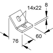 Niedax - Befestigungselement für Stiel/Profilschiene Wandadapter WAWG 12