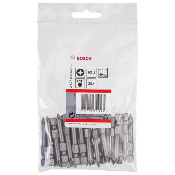 Bosch - Bit Schrauberbit Extra-Hart PZ 2607002505 1, 49 mm, 25er-Pack