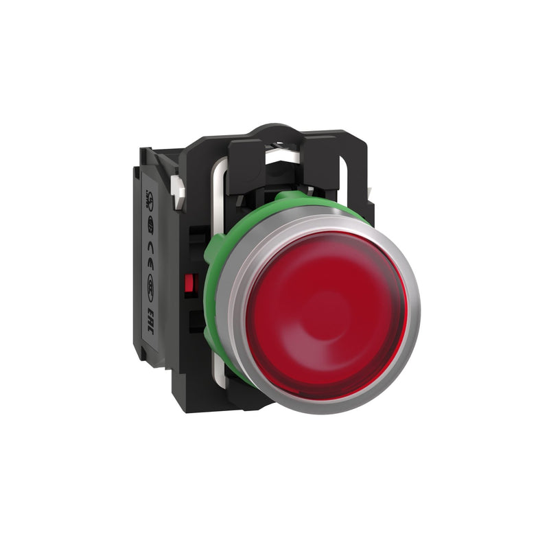Schneider Electric - Drucktaster, Komplettgerät Leuchtdrucktaster XB5AW34M5C0 rot,22mm,230V,1S+1Ö