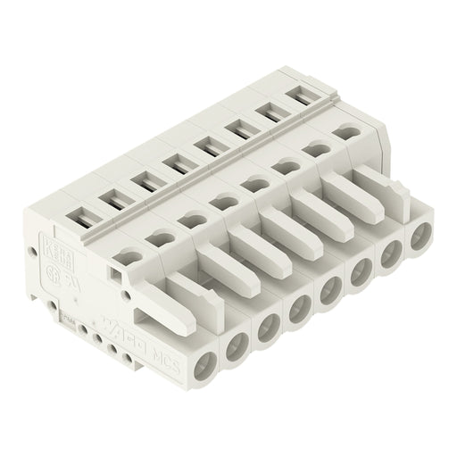 WAGO - Kabelsteckverbinder für Leiterplattensteckverbinder 1-Leiter-Federleiste 721-108/026-000 CAGECLAMP 2,5mm²,lgr − 50 Stück