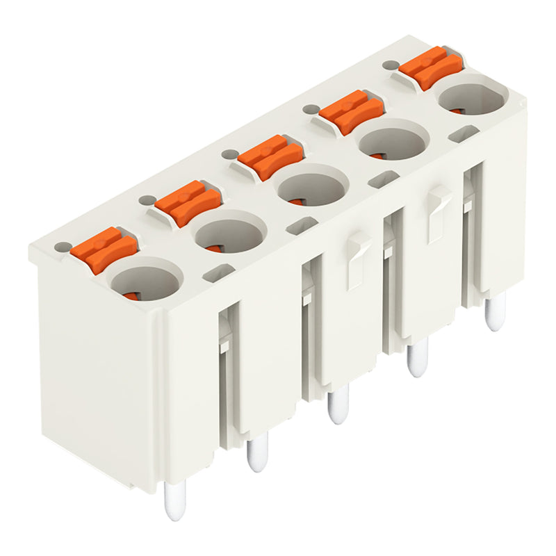 WAGO - Leiterplattensteckverbinder 1-Leiter-THR-Federleiste 2092-3175/200-000 CAGE CLAMP,lichtgrau − 100 Stück