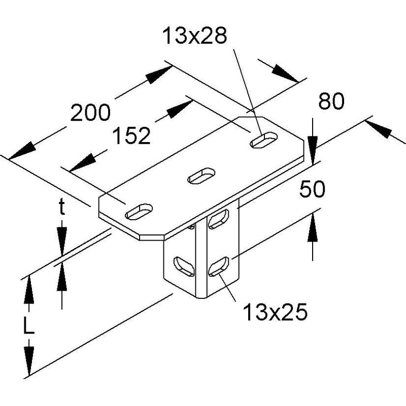 Niedax - Kopfplatte für Stiel/Profilschiene Schraubkopfplatte KU 6040 E5 für Profil U 6040