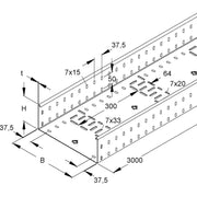 Niedax - Kabelrinne schwer RSSKP 110.300 S OV 3m, m.Kombilochung − 3 Meter