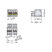 WAGO - Kabelsteckverbinder für Leiterplattensteckverbinder 1-Leiter-Federleiste 2734-124 Push-inCAGECLAMP,lgr − 25 Stück