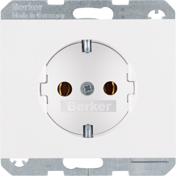 Berker - Steckdose SCHUKO-Steckdose pws/gl 41157009 ohne Klappdeckel