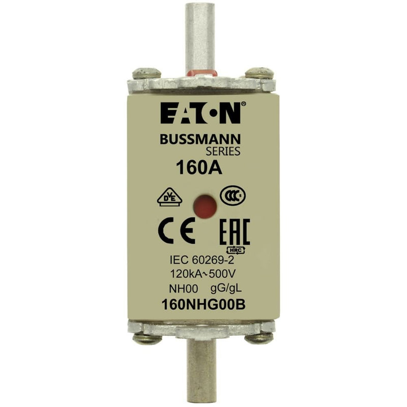 Eaton - Messersicherung Sicherungseinsatz Nieders. NH FUSE 16#160NHG00B 160A AC 500V 120kA − 3 Stück