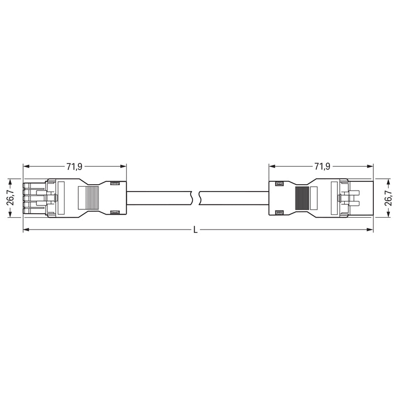 WAGO - Konfektionierte Leitung für steckbare Gebäudeinstallation konfekt.Verbindungsleitung 891-8995/005-107 Eca,Buchse Stecker
