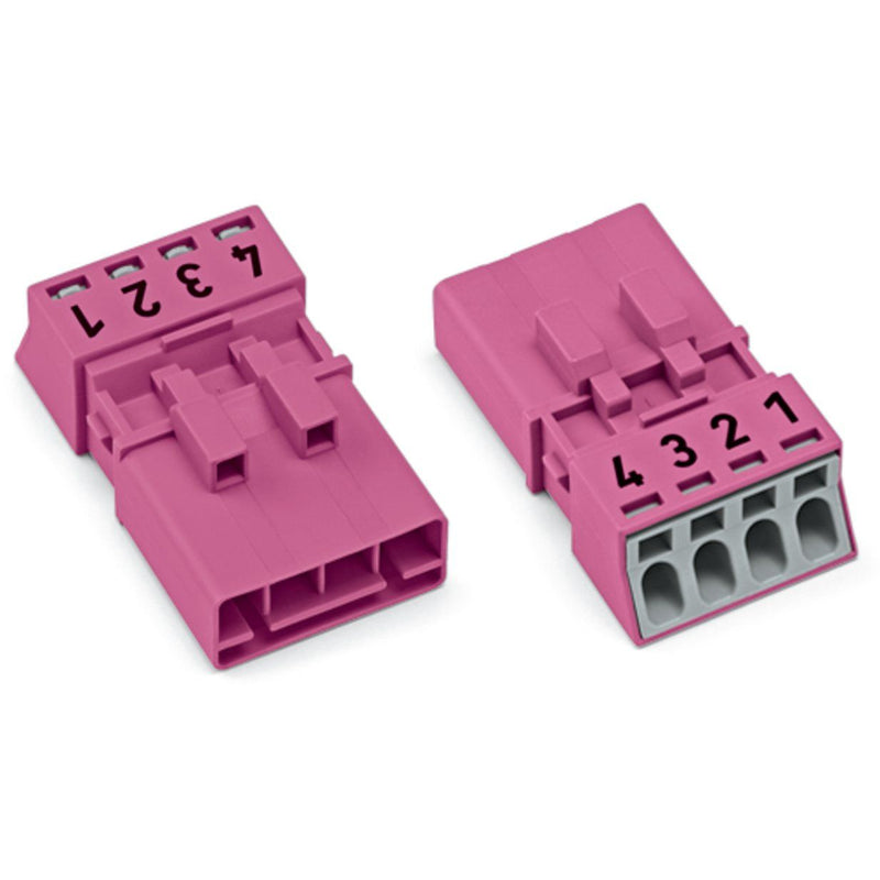 WAGO - Steckverbinder für steckbare Gebäudeinstallation Stecker 4-polig 890-294 pink − 50 Stück