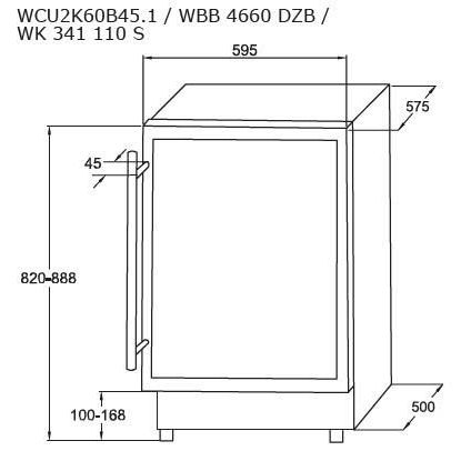 Amica - Weinkühlschrank Wein-Klimagerät WK 341 110-2 S X-Type,unterbaufähig