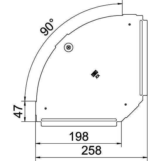 OBO Bettermann - Deckel Bogen für Kabeltragsystem Deckel für 90Grad-Bogen RBD 90 200 FS B200mm, bandverzinkt − 1 Stück