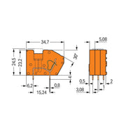 WAGO - Leiterplattenklemme Anreihbare Leiterplattenk. 742-126 2,5 mm²,orange − 300 Stück