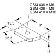 Niedax - Gleitmutter Gleitmuttern GSM 410 E3 − 50 Stück