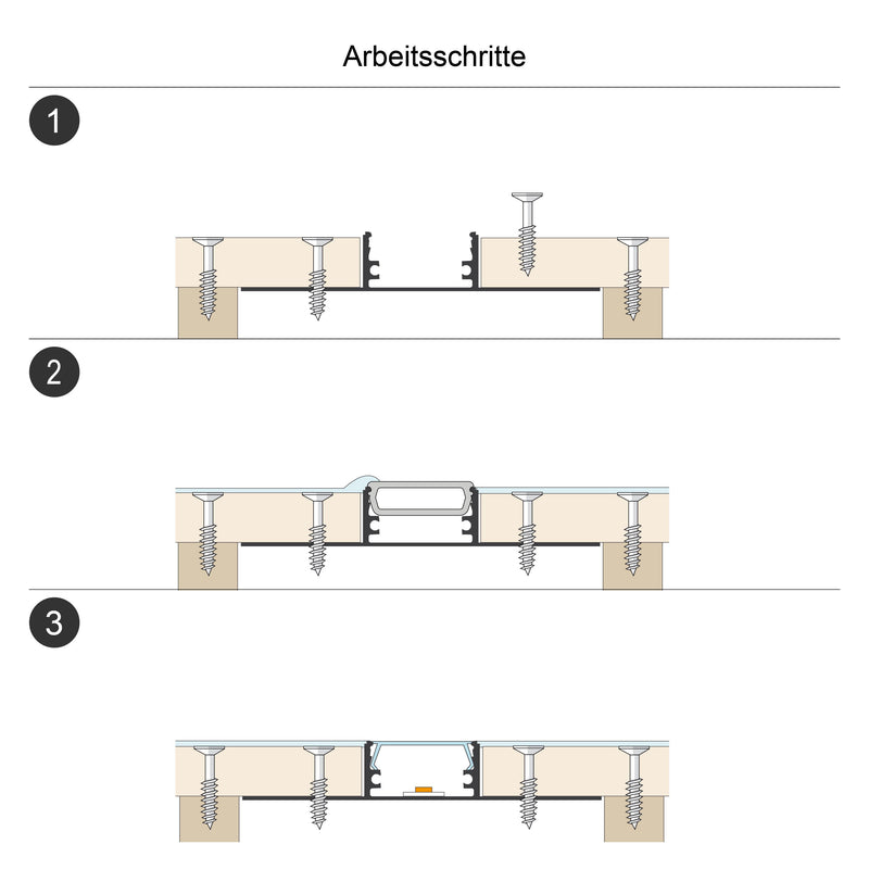 EVN Lichttechnik - Mechanisches Zubehör/Ersatzteile für Leuchten Trockenbauprofil APTB5AM300 inkl. Abdeckung
