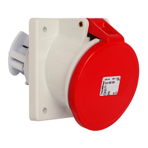 Walther Werke - CEE-Anbausteckdose (IEC 60309) Anbaudose schräg 63A 560309 3P 400V 9h IP44