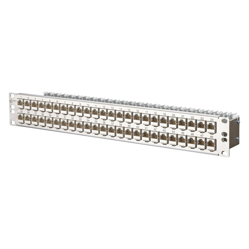 Metz Connect - Patchpanel Kupfer Patchfeld 48x8 130924-E 1,5HE Edelstahl