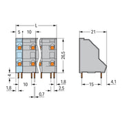 WAGO - Leiterplattenklemme DoppelstockLeiterplattenk. 736-752 2,5mm² − 112 Stück