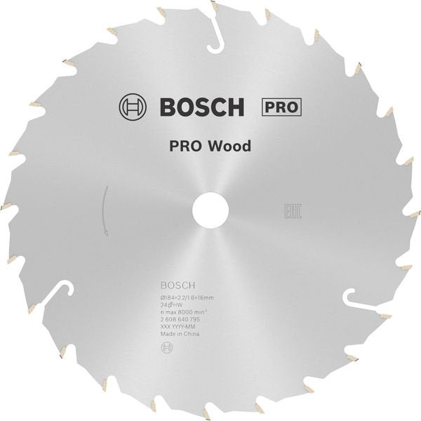 Bosch - Kreissägeblatt PRO Wood Kreissägeblatt, 2608640795 184 x 2,2 x 16 mm