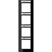 Jung - Abdeckrahmen Rahmen 4-f Schriftf. senkr AC 584 BFNA SW schwarz