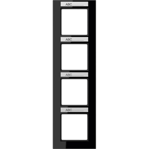 Jung - Abdeckrahmen Rahmen 4-f Schriftf. senkr AC 584 BFNA SW schwarz
