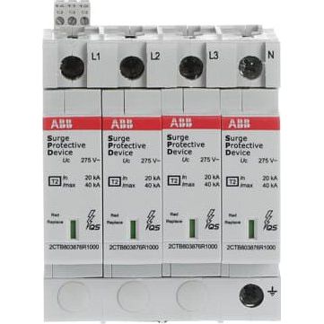 ABB Stotz S&J - Überspannungsableiter für Energietechnik/Stromversorgung Überspannungsschutz Typ2 OVR T2 4L40-275PTSQS TN-S 4P 40kA