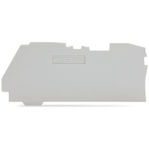 WAGO GmbH & Co. KG - Abschluss- und Zwischenplatte für Reihenklemme Abschluss Zwischenplatte 2106-1291 1 mm dick, grau − 25 Stück