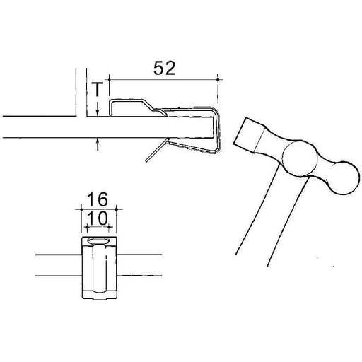 Niedax - Befestigungsklammer EKLIPS-Kabelbf. GH-310 − 100 Stück