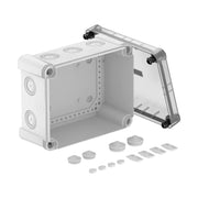 OBO Bettermann - Dose, Gehäuse für Montage auf der Wand/Decke Kabelabzweigkasten X16 LGR-TR m.transp. Deckel